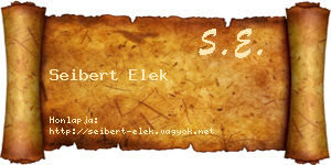 Seibert Elek névjegykártya